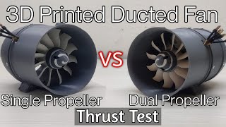 DIY Electric Ducted Fan  3D Printed  Thrust Test  Single propeller Vs Dual Propeller [upl. by Acissej76]