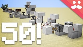 Minecraft 50 Different Redstone Contraptions in ONE TAKE [upl. by Gleich55]