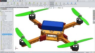 Solidworks tutorial  sketch Quadcopter Drone in Solidworks [upl. by Rehpretsirhc]