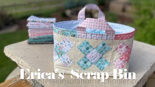 Ericas Fabric Scrap Organizing Bin  SEWING TUTORIAL [upl. by Baecher]