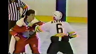 Bob Probert vs Gord Kluzak [upl. by Kassia]