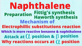 Lecture 02  Preparation and mechanism of electrophillic substitution reaction in Naphthalene [upl. by Englis274]