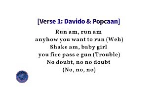 Davido ft Popcaan  Risky Lyrics Lyric Video [upl. by Ennovehc]