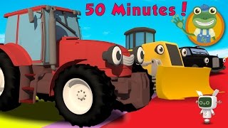 Trevor The Tractor and MORE Trucks for Toddlers  Geckos Garage [upl. by Ulick]