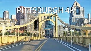 Driving Downtown  Pittsburgh 4K  USA [upl. by Ppilihp]