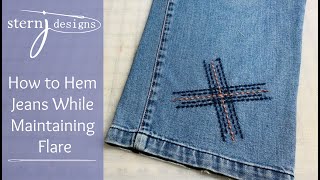 Hem Jeans While Maintaining the Flare Taper or Details [upl. by Anelad]