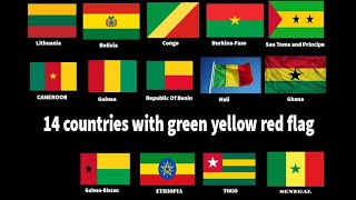 14 Countries With Green Yellow Red Flags PanAfrican colors [upl. by Morton]