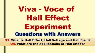 Hall Effect  Viva Voce  Practical File [upl. by Avelin]