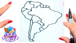 ¿Cómo dibujar Mapa de Sudamerica  Dibujo de Mapa de Sudamerica [upl. by Janey]