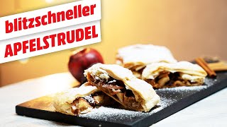 🍎 Blitzschneller Apfelstrudel mit Blätterteig 😋 [upl. by Dede]