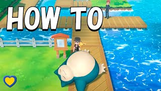 HOW TO Encounter Sleeping Snorlax in Pokémon Lets Go Pikachu amp Eevee [upl. by Rossi739]