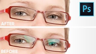 Remove Glare From Glasses Without Replacing or Cloning in Photoshop [upl. by Zahara]