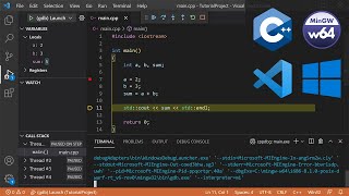 C Setup in VS Code with g and gdb on Windows 10 [upl. by Hamon78]