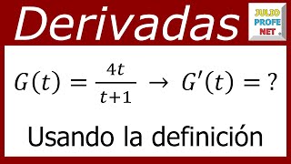 DERIVADA DE UNA FUNCIÓN USANDO LA DEFINICIÓN  Ejercicio 5 [upl. by Nylikcaj]