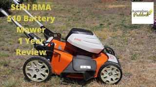 Stihl RMA 510 Battery Mower 1 Year Review [upl. by Hayyikaz596]