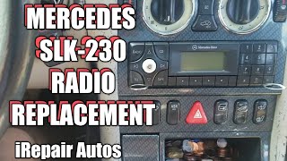 Mercedes SLK 230 Radio Replacement  DIY  iRepair Autos [upl. by Nauqat500]