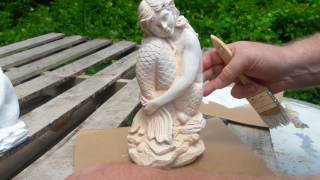 Painting concrete statuary with an easy marble like finish [upl. by Annat]