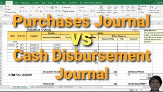 Purchases Journal vs Cash Disbursement Journal  v2020 Ep 462 [upl. by Ramgad604]