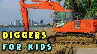 Fun With DIGGERS IN ACTION 🦺 Diggers At Work Diggers For Kids  Excavator TV [upl. by Arlin277]