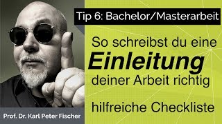 Tip 6 Bachelorarbeit Masterarbeit Einleitung [upl. by Borchers576]