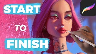 How to Paint in PROCREATE  Painting a Portrait from Start to Finish [upl. by Mcclenon253]