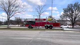 Schaumburg IL Fire Department Reserve Tower Ladder Responding [upl. by Aiderfla]