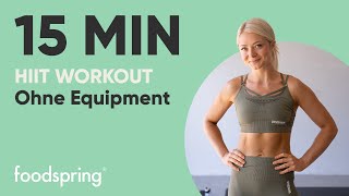 15min HIIT Workout  Full Body  Kein Equipment  foodspring® [upl. by Snave]