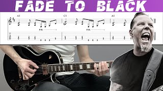 METALLICA  FADE TO BLACK Guitar cover with TAB  Lesson [upl. by Noroj]