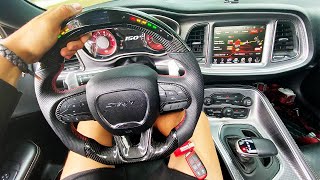 MY HELLCAT GETS A CARBON FIBER LED STEERING WHEEL quotDIY INSTALLquot [upl. by Benco]