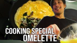 Cooking Mushroom and Spinach Omelette  Guji Lorenzana [upl. by Dett]