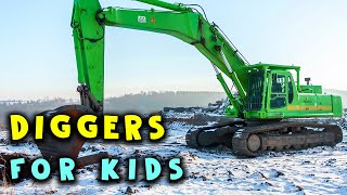 🚨👷🏻‍♂️ DIGGERS AT WORK  Diggers For Kids Diggers In Action Bulldozers Cranes  Excavator TV [upl. by Myrtice]