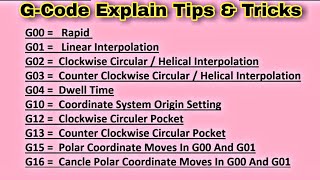 GCODE Basic Explain Cnc Programming Class [upl. by Aday]