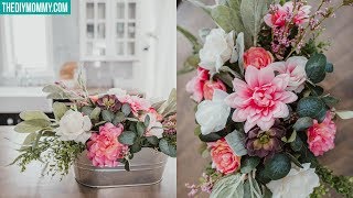 DIY Faux Flower Arrangement  Cheap amp Easy [upl. by Ninetta]