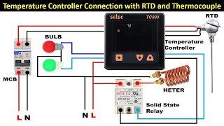 Temperature Controller Connection with RTD thermocouple and Solid State Relay Electrical Technician [upl. by Ivon]