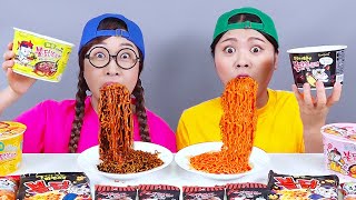 Spicy Food Fire Noodle Mukbang DONA [upl. by Jessika]