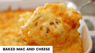 CHEESY BAKED MAC AND CHEESE  Thanksgiving Sides  Macaroni Pie [upl. by Neelahtak]