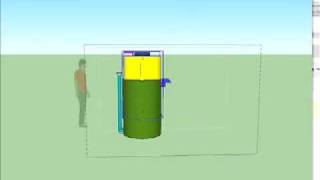 Animation of a simple telescoping biogas digester [upl. by Aidnyc]