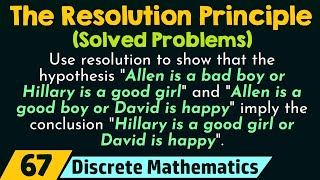 The Resolution Principle Solved Problems [upl. by Allmon]