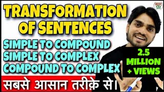 Transformation  Transformation of Sentences  RulesBodyConceptIn Hindi  SimpleCompoundComplex [upl. by Anina]