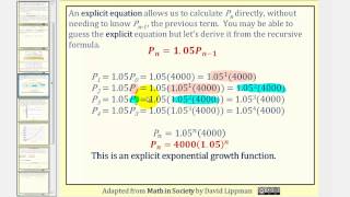 Exponential Growth Recursive and Explicit Equations Part 1 [upl. by Askari]