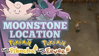 MOONSTONE GUIDE How and Where to Find Moonstones in Pokemon Lets GO Pikachu and Eevee [upl. by Nnairrehs799]