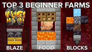 Minecraft Top 3 Nether Farms for Beginners [upl. by Landmeier587]