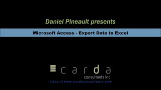 Microsoft Access  Export Data to Excel [upl. by Aeynod]