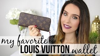 MY FAVORITE LOUIS VUITTON WALLET  Clemence Wallet Review  Shea Whitney [upl. by Yllier]