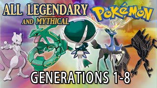 All Legendary and Mythical Pokémon  All Generations 18 [upl. by Velleman943]