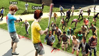 MASSIVE ZOMBIE HORDE Chases KIDS in GTA 5 RP [upl. by Leavelle]