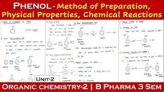 Method of preparation of phenol  Chemical reaction of phenol  Physical properties of phenol POC2 [upl. by Nwahsor399]