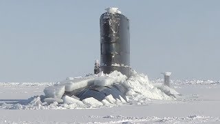 Royal Navy Nuke Sub HMS Trenchant Bursts Through Ice Layer At The North Pole [upl. by Aneeuq246]