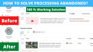 Youtube upload failed  How to solve processing Abandoned Youtube upload error solutionFile upload [upl. by Strain278]