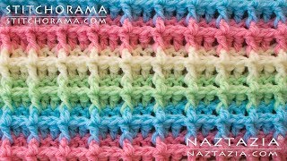 HOW to CROCHET WAFFLE STITCH  Stitchorama by Naztazia [upl. by Gottlieb199]